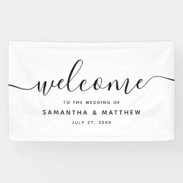 Einfache Minimalistische Schrift Willkommen bei de Banner
