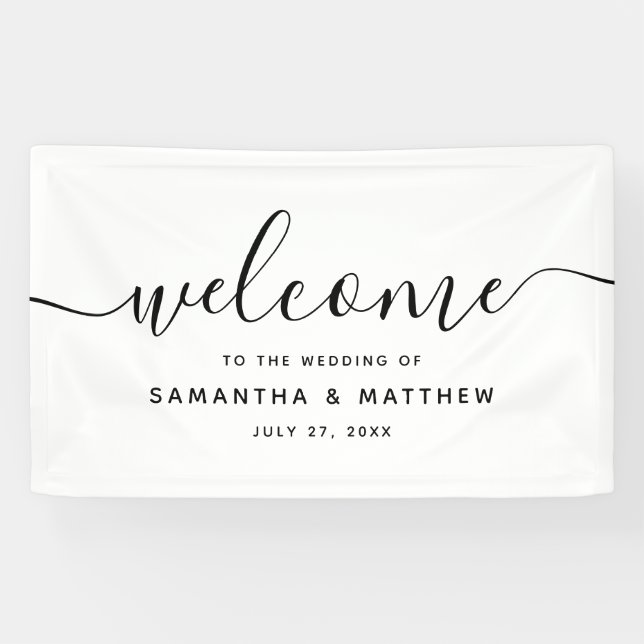 Einfache Minimalistische Schrift Willkommen bei de Banner (Horizontal)