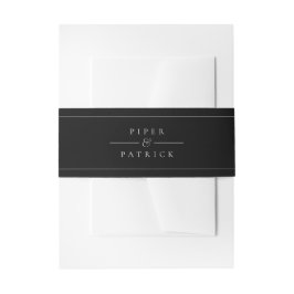 Einfache Minimalistische Schwarz-Weiß-Hochzeit Einladungsbanderole