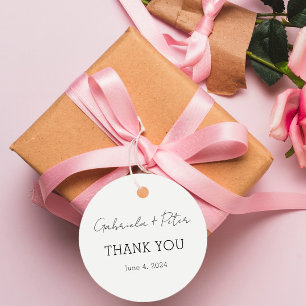 Einfache Minimalistische Schwarz-Weiß-Hochzeit Vie Geschenkanhänger