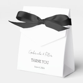 Einfache Minimalistische Schwarz-Weiß-Hochzeit Vie Geschenkschachtel