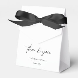 Einfache Minimalistische Schwarz-Weiß-Hochzeit Vie Geschenkschachtel