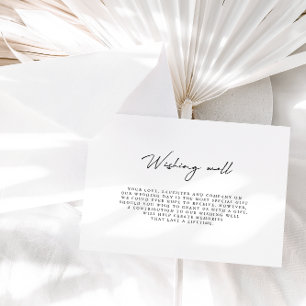 Einfache Minimalistische Schwarz-weiße Hochzeit wü Begleitkarte