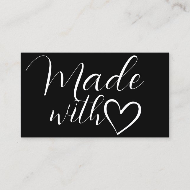 Einfache Minimalistische Schwarz-weiße Liebe Herzs Visitenkarte (Vorderseite)