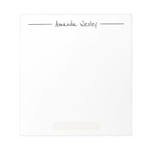 Einfache Minimalistische Schwarze Monogramm Vollst Notizblock