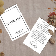 Einfache Minimalistische Schwarzweiß-Dankeschön-Ka