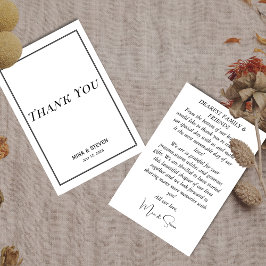 Einfache Minimalistische Schwarzweiß-Dankeschön-Ka Dankeskarte