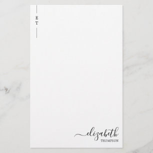Einfache Minimalistische Schwarzweißmonogramm Briefpapier