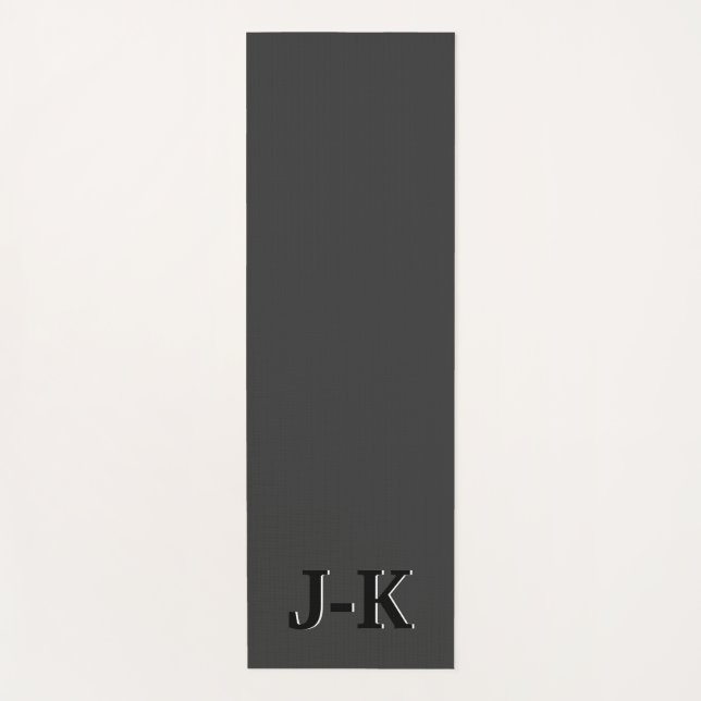 Einfache Minimalistische Schwarzweißmonogramm Yogamatte (Vorderseite)
