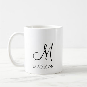 Einfache Minimalistische Script Monogram Kaffeetasse
