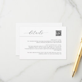 Einfache Minimalistische Script QR Code Hochzeitde Begleitkarte