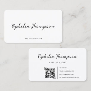 Einfache Minimalistische Script QR-Code Visitenkarte