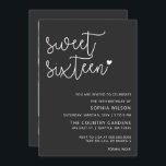 Einfache Minimalistische Script Sweet 16 Geburtsta Einladung<br><div class="desc">Einfache Minimalistische Script Sweet 16 Geburtstag Foto Einladung</div>