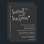 Einfache Minimalistische Script Sweet 16 Geburtsta Einladung<br><div class="desc">Einfache Minimalistische Script Sweet 16 Geburtstag Foto Einladung</div>
