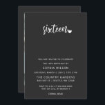 Einfache Minimalistische Script Sweet 16 Geburtsta Einladung<br><div class="desc">Einfache Minimalistische Script Sweet 16 Geburtstag Foto Einladung</div>