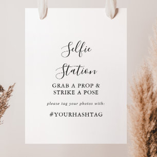 Einfache minimalistische Selfie-Station-Tafel Poster