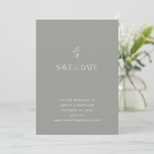 Einfache Minimalistische Silver Gray Wedding Save The Date