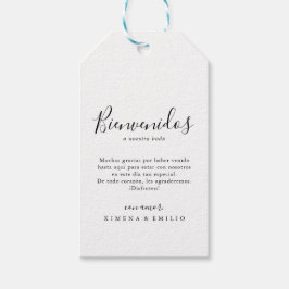 Einfache Minimalistische spanische Hochzeit Geschenkanhänger
