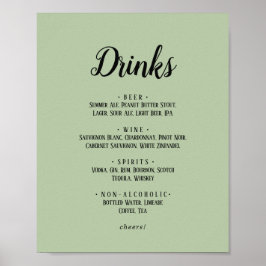 Einfache Minimalistische Speisekarte für Hochzeits Poster