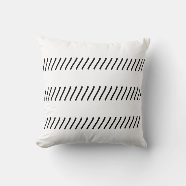 Einfache Minimalistische Streifen / Linien schwarz Kissen (Vorderseite)