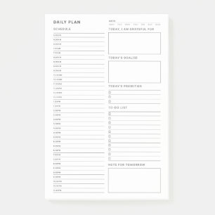 Einfache Minimalistische Tagesliste Post-it Klebezettel