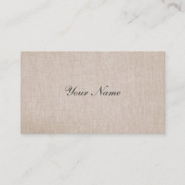 Einfache minimalistische Tan Beige Linen Visitenkarte