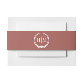 Einfache Minimalistische Terracotta Monogramm Einladungsbanderole