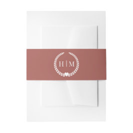 Einfache Minimalistische Terracotta Monogramm Einladungsbanderole