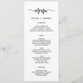 Einfache Minimalistische Typografie-Hochzeitkarte Menükarte