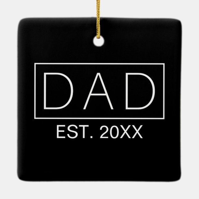 Einfache Minimalistische Vater Typografie | Orname Keramikornament (Rückseite)