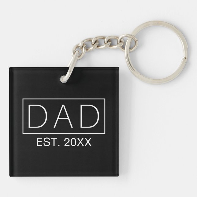 Einfache Minimalistische Vater Typografie | SCHLÜS Schlüsselanhänger (Rückseite)