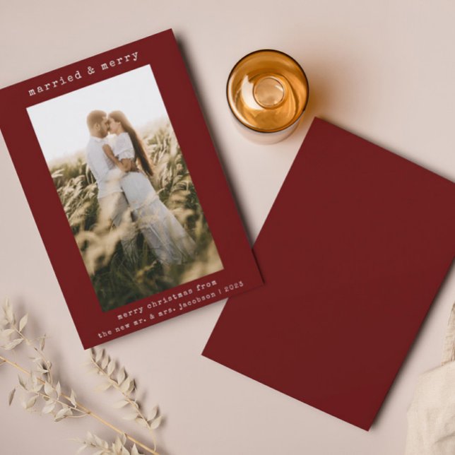 Einfache Minimalistische Verheiratete Weihnachtska Dankeskarte (Von Creator hochgeladen)