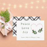 Einfache Minimalistische Wasserfarbe Weihnachten Mitteilungskarte<br><div class="desc">Einfache Minimalistische Watercolor Herbst Weihnachtskarte Diese Karte verbindet festliche Tradition und moderne Eleganz mit diesem trendigen und stilvollen Aquarellherz-Design. Dieses bezaubernde Design spiegelt den Geist der Ruhe und Liebe während der Weihnachtszeit wider. Die moderne Typografie "Friede, Liebe, Freude" ist eine einfach formulierte und zeitgenössische Weihnachtsbotschaft. Diese Notenkarte ist die perfekte...</div>