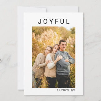 Einfache Minimalistische Weihnachts-Familienfotoka Feiertagskarte