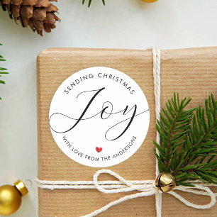 Einfache Minimalistische Weihnachtsfreude Elegante Runder Aufkleber