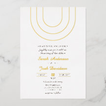 Einfache Minimalistische weiße und goldene Hochzei