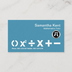 Einfache Minimalistische White BODMAS Math Symbols Visitenkarte