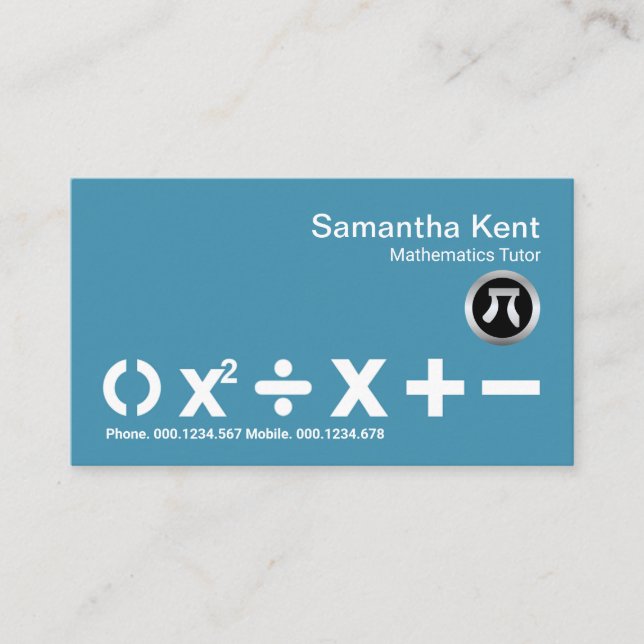Einfache Minimalistische White BODMAS Math Symbols Visitenkarte (Vorderseite)