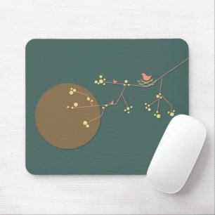Einfache minimalistische wunderliche nistende Vöge Mousepad