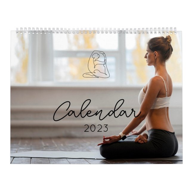 Einfache minimalistische Yoga-Themenkalender 2023 Kalender (Titelbild)