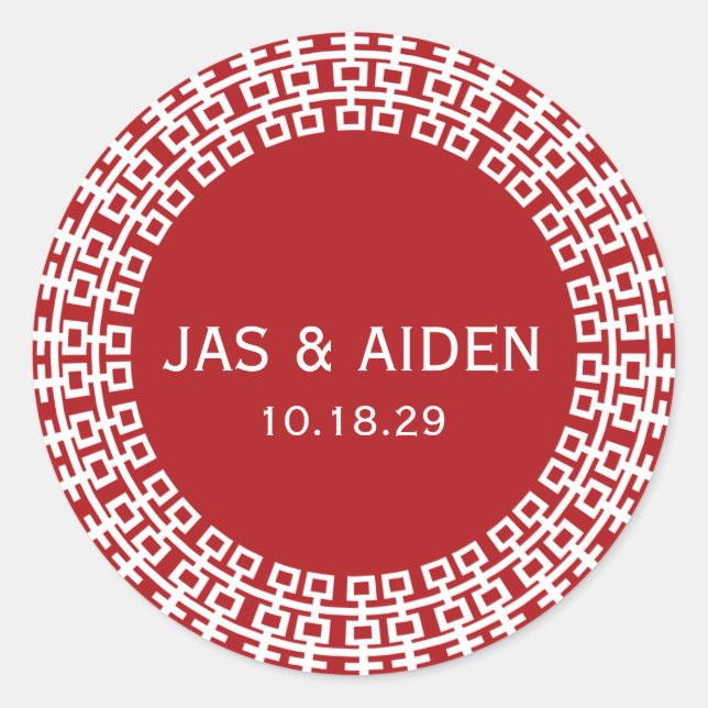 Einfache Minimalistische Zweitglücksszenierung Chi Runder Aufkleber (Vorderseite)