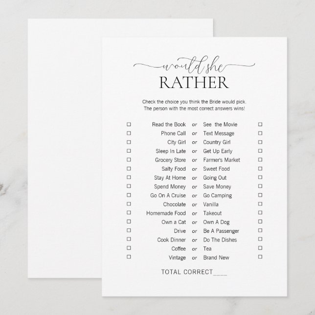 Einfache Minimalität würde sie eher Brautparty spi Einladung (Vorne/Hinten)