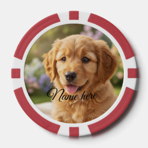 Einfache Minimalvorlage für Haustiernamen-Foto von Pokerchips
