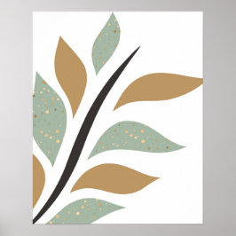 Einfache Minze Green & Gold Branch Art Print Poster