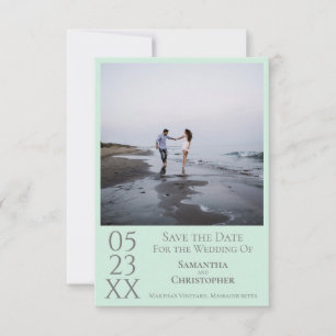Einfache Minze Grün Modernes Minimalistisches Foto Save The Date