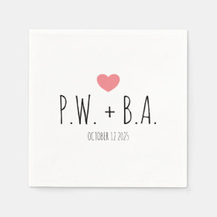 Einfache Mit Monogramm Herzenshochzeit Serviette