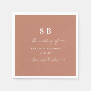 Einfache Mit Monogramm Hochzeit in Solid Color Ter Serviette