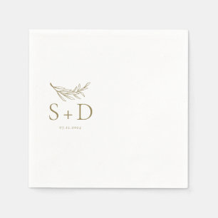 Einfache Mit Monogramm Hochzeit Napkins Serviette