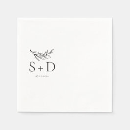 Einfache Mit Monogramm Hochzeit Napkins Serviette