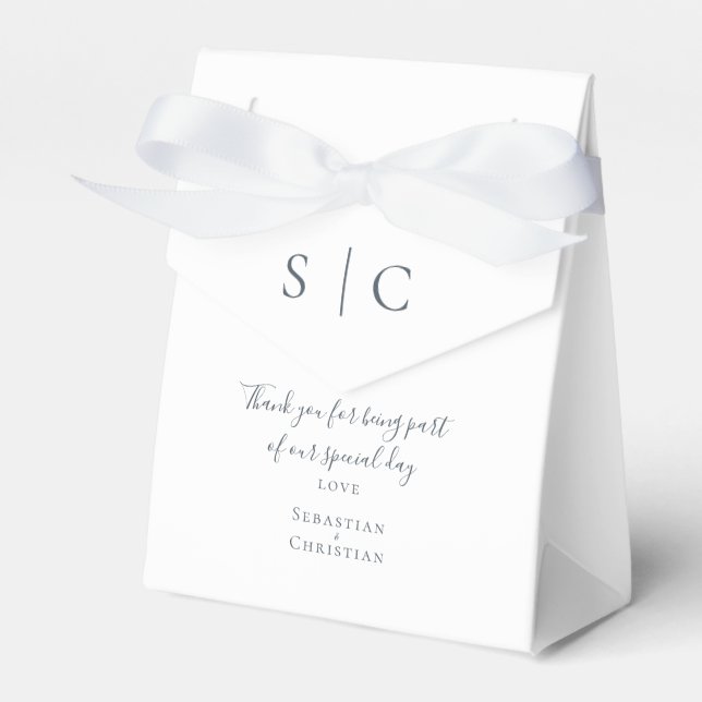Einfache Mit Monogramm Personalisierte Hochzeit Geschenkschachtel (Vorderseite)
